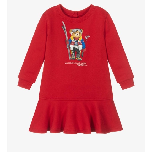 Ralph Lauren Other - Ralph Lauren Sweatshirt Bear Ski Baby Girl Dress